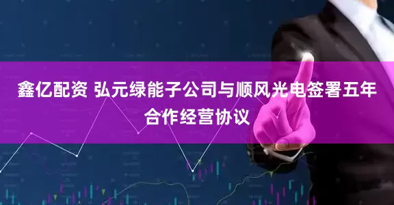鑫亿配资 弘元绿能子公司与顺风光电签署五年合作经营协议